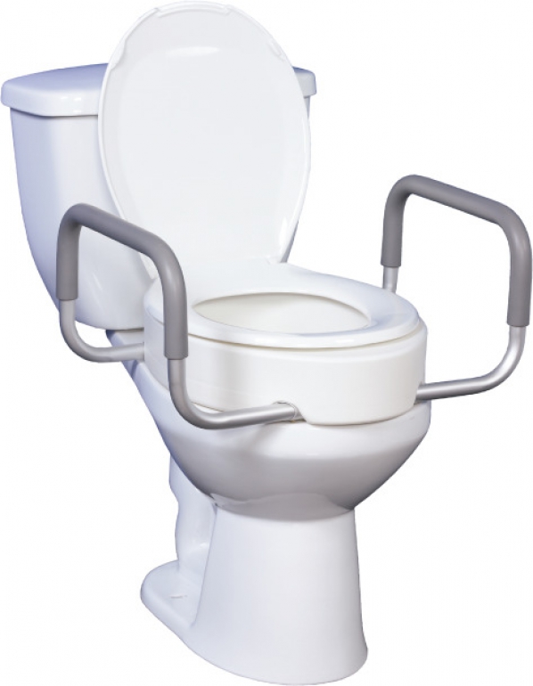 Raised Toilet Seat with Arms Elongated